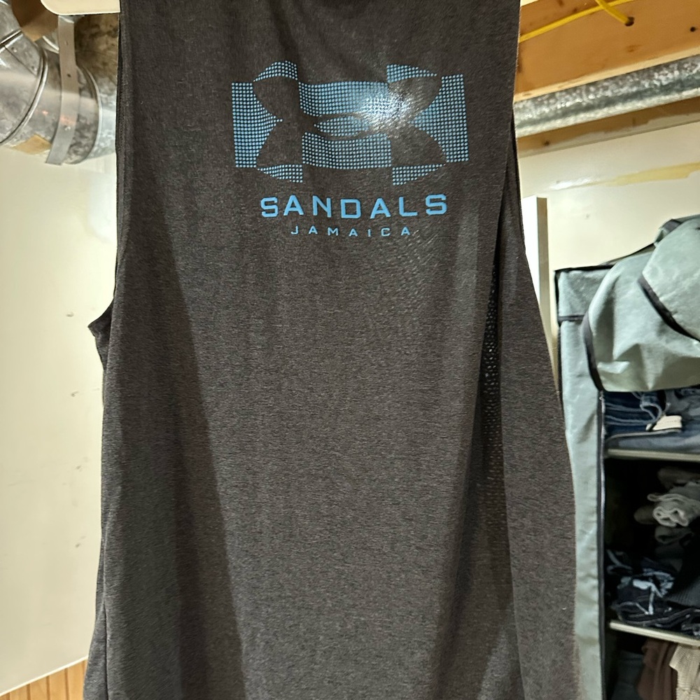Under Armour Charcoal Tank with White Logo